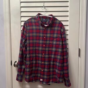 men’s red/blue/yellow-plaid VINEYARD VINES slim fit murray shirt [L]